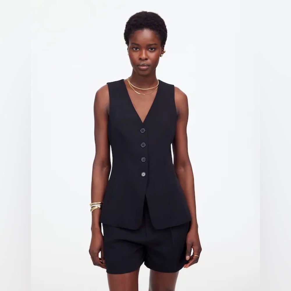 Madewell | Black Cutaway Vest Size 8 NWT